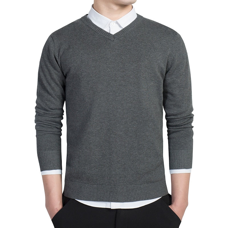 Men V-Neck Pullover