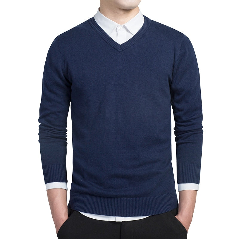 Men V-Neck Pullover