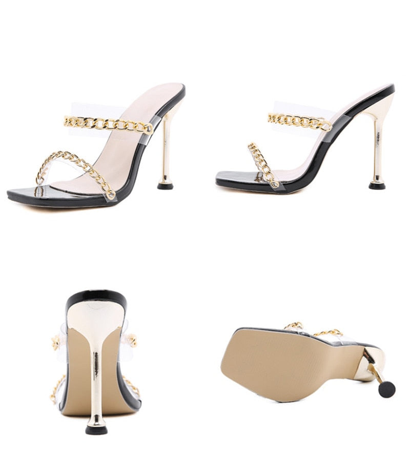 Square Toe Stiletto Sandals