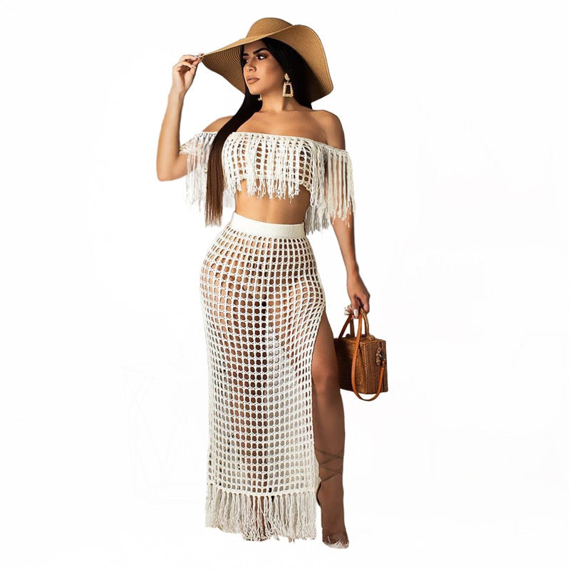 Knitted Slash Net 2 Pc