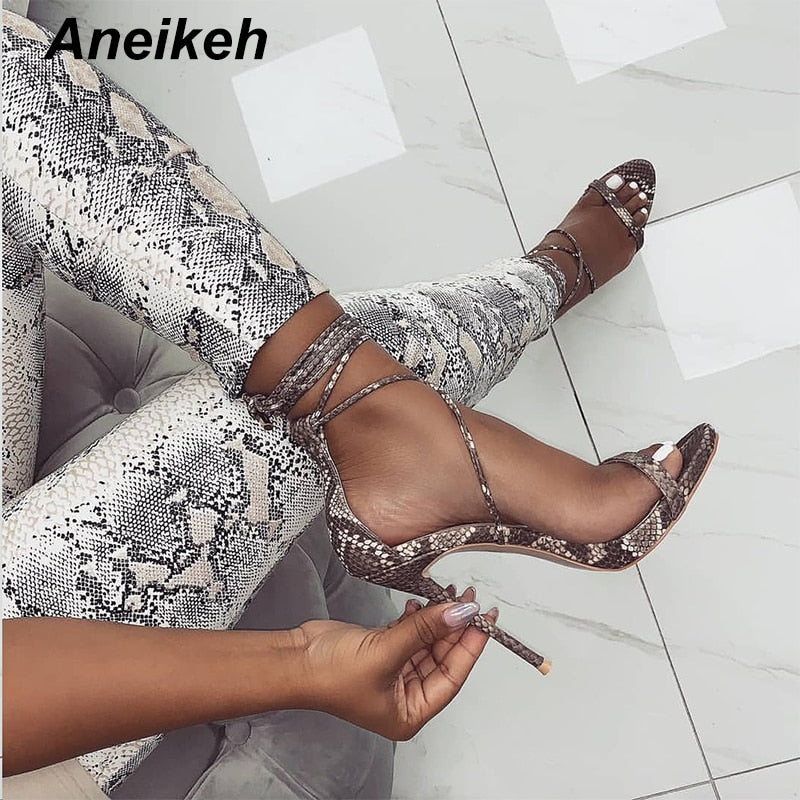 Aneikeh Lace Up Heels