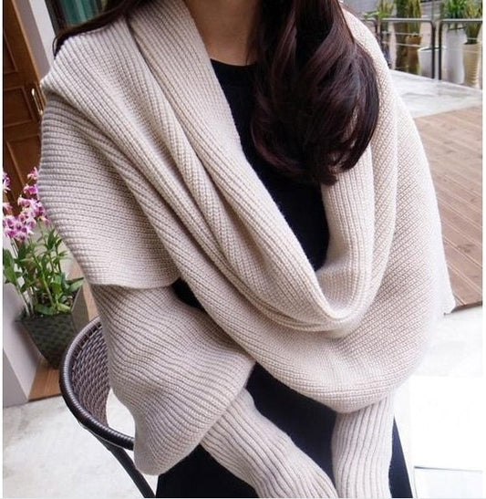 Wool Scarf with Sleeves