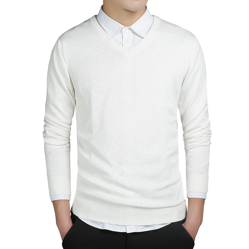 Men V-Neck Pullover