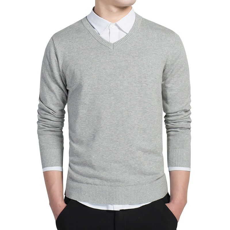 Men V-Neck Pullover