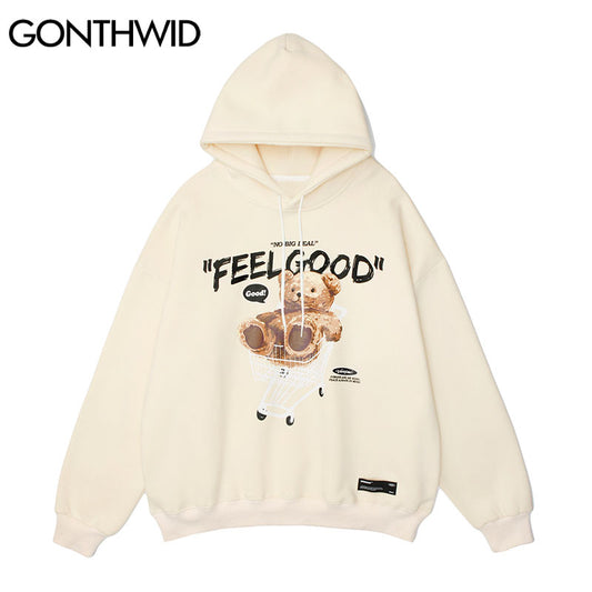 "Feel Good" Bear Hoodie