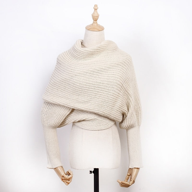 Wool Scarf with Sleeves