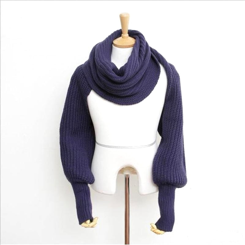 Wool Scarf with Sleeves