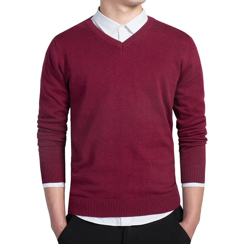 Men V-Neck Pullover