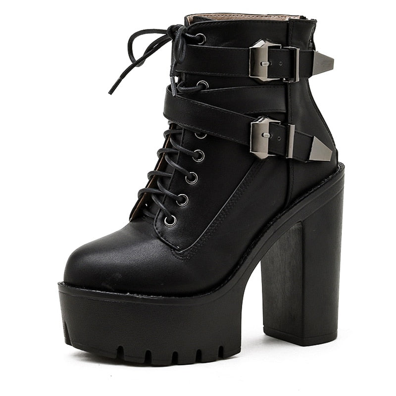 Black Leather Ankle Boots