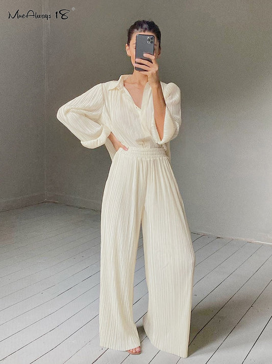 Wide Leg Pants Suit