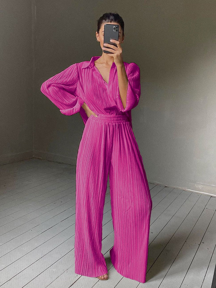 Wide Leg Pants Suit