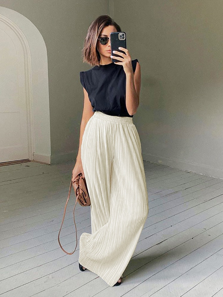 Wide Leg Pants Suit