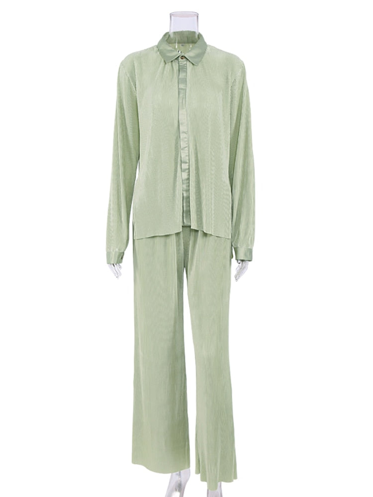 Wide Leg Pants Suit