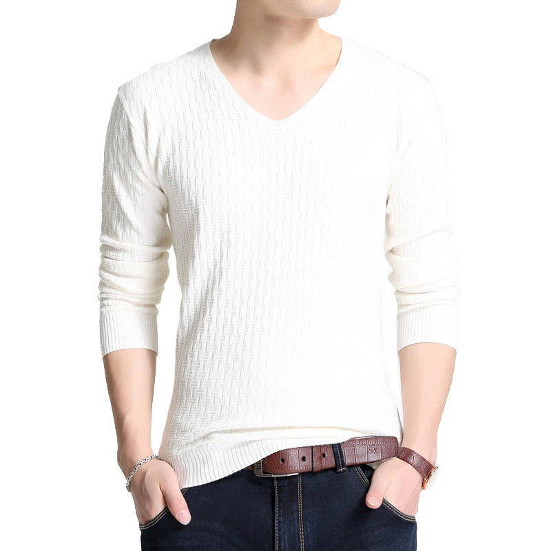 V-neck Long Sleeve Knitted Sweater